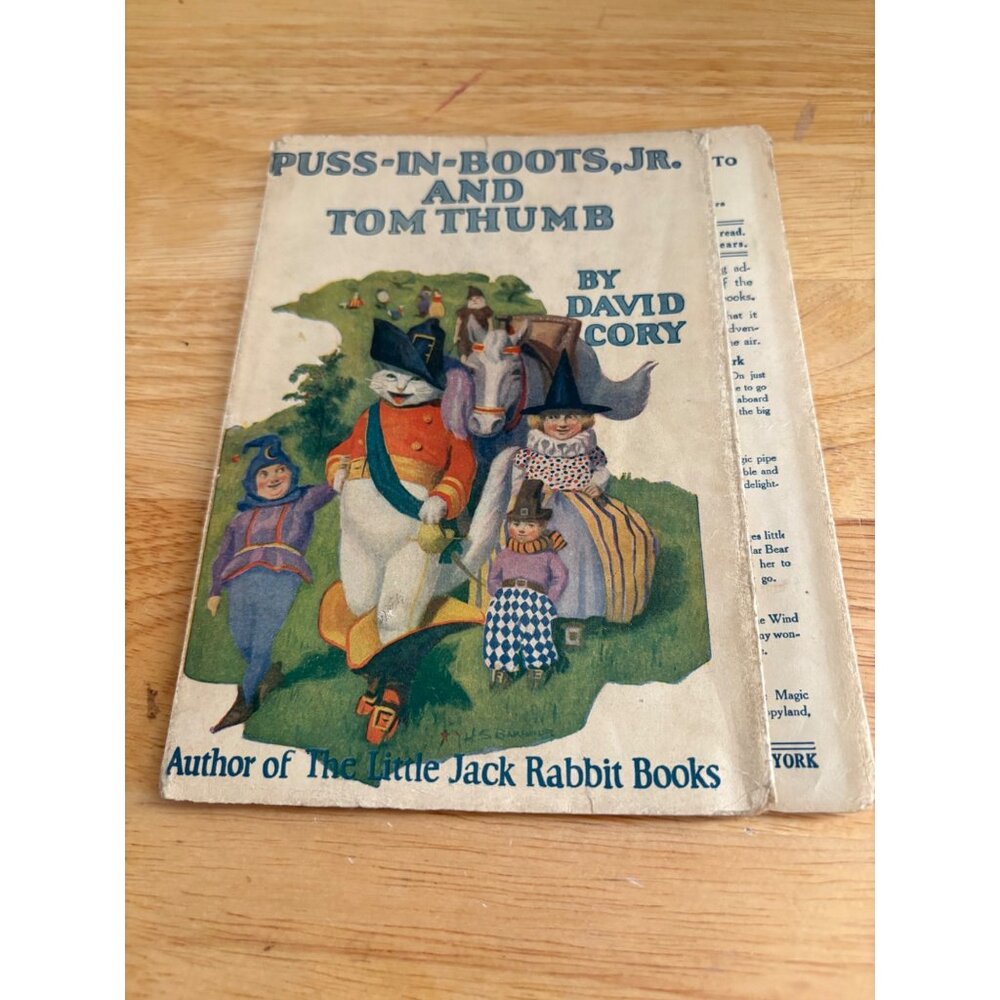 Dust Jacket for Puss in Boots, Jr., and Robinson Crusoe Book 1922 (READ)